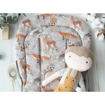 Podložka do kočárku kratší (Wild Forest, šedý fleece)