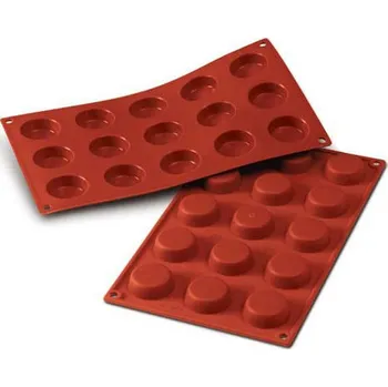 Nádoba na pečení Silikonová forma na koláčky - 15ks kulaté pr. 4 cm (20 ml) - terakota silikon - Silikomart