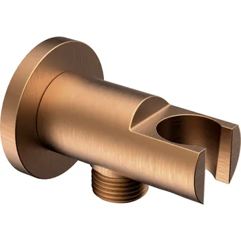 Vodovodní baterie SAPHO Držák sprchy kulatý, pevný, s vyústěním, měď mat