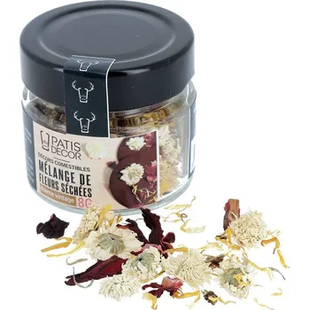 Jedlá dekorace na dort Patisdécor Jedlé sušené květy Vintage mix Patisdecor 8 g – ibišek, měsíček, heřmánek
