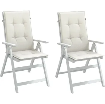 vidaXL Podušky na židli vysoké opěradlo 2 ks krémová melanž 120x50x4cm