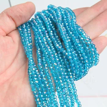 Náramek Křišťálové broušené rondelle korálky | šperky - 27 , 3x4mm (112-120ks)