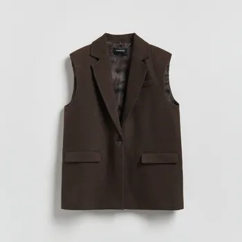 Reserved - Vesta s příměsí vlny - tmavě hnědá - 054JL-89X - 054JL-89X-M