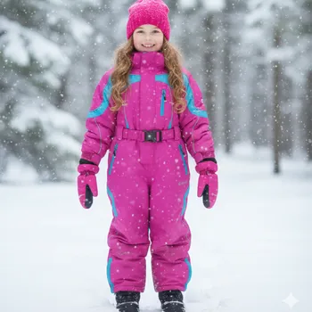 dívčí zimní kombinéza ECHT Dětská zimní kombinéza fuchsiová 100