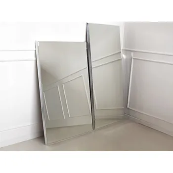 Zrcadlo Fazetové zrcadlo v bílém rámu 80 x 180 cm 12F-390