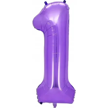 Balónek Fóliový balónek Číslice 1 Fialová – 40 palců / 100 cm – Narozeniny / Oslava