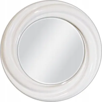 Zrcadlo Bílé kulaté zrcadlo Ø68 cm PU041-1