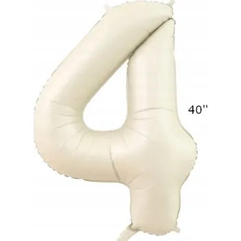 Balónek Fóliový balónek číslice BÉŽOVÁ 4 ČTYŘKA hélium 100cm PÁRTY OSLAVA NAROZENINY
