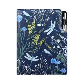 Notes DESIGN B5 linkovaný - modrá - vážky