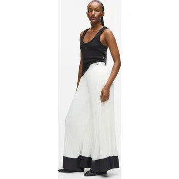 Dámské kalhoty KALHOTY KARL LAGERFELD PLEATED FLUID PANTS PRISTINE