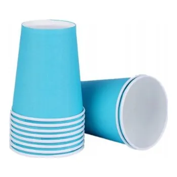 Jednorázové nádobí Papírové Kelímky k narozeninám MODRÉ 220ml MODRÉ