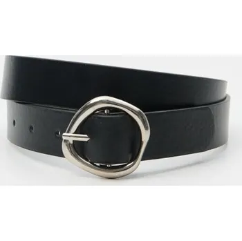 Opasek Sinsay - Pásek z imitace kůže se stříbrnou sponou - černá - 624EJ-99X - 624EJ-99X-S