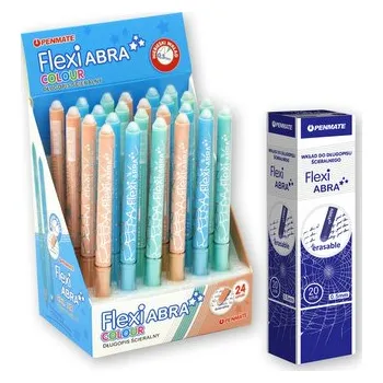Zestaw promocyjny Długopisów ścieralnych Flexi Abra Colour Pastel 24 szt. + 20 szt wkładów, Penmate