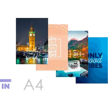 Zápisník HERLITZ Záznamová kniha, A4, linkovaná, 96 listů, mix motivů