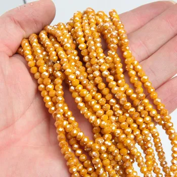 Náramek Křišťálové broušené rondelle korálky | šperky - 14 , 3x4mm (112-120ks)