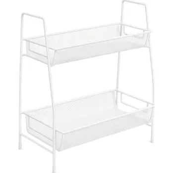 police Úklid pro klid Dvoupatrová kovová polička – dopřej svým věcem prostor Barva: Bílá