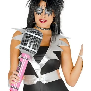 Karnevalový doplněk Guirca Nafukovací Mikrofon růžový 50cm