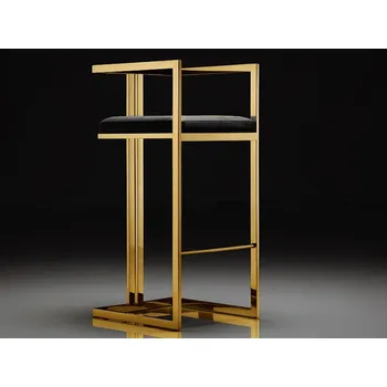 Barová židle Vysoká zlatá černá barová židle 43x46x96 cm Y1038