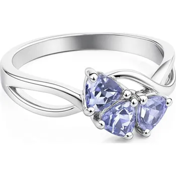 Prsten JKB Jewel Stříbrný prsten s přírodním tanzanitem July Velikost prstenu: obvod 51 mm (průměr 16,2 mm)