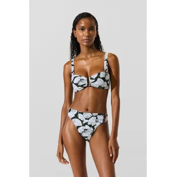 Dámské plavky PLAVKY KARL LAGERFELD FAN AOP U-WIRE BIKINI TOP FAN-BLACK