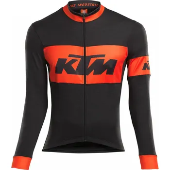 cyklistický dres Cyklistický dres s dlouhým rukávem KTM FACTORY TEAM RACE All Season Barva: Černá, Velikost: XXL
