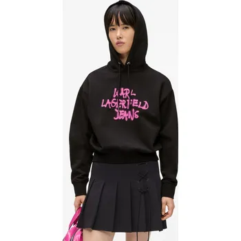 Dámská mikina MIKINA KARL LAGERFELD JEANS KLJ REG GRAFFITI HOODIE BLACK