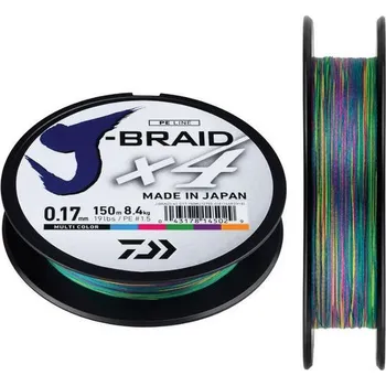 Daiwa Splétaná Šňůra J-Braid Multi Color 300 m-Průměr 0,20 mm / Nosnost 13 kg