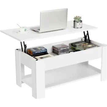 Konferenční stolek Konferenční stolek 613274, bílý, 98 x 50 x 41,8 cm - B YAHEETECH
