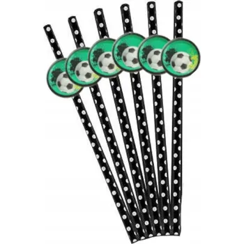 Brčka Papírové trubičky fotbalový míč 6 ks na jedno použití párty eco