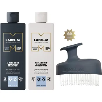 Kosmetická sada Label.M Set M-Plex Bond Label.M šampon a kondicionér masážní kartáč