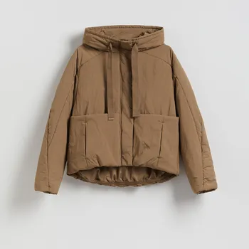 Dámský kabát Reserved - Bunda s&nbsp;kapsami - šedobéžová - 520IA-74X - 520IA-74X-XL