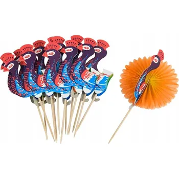 Obraz Sada ozdob na dort nebo nápoje 6 Ks barevný 3D plameňák