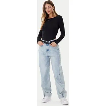 Body Tommy Jeans Body Silver Script DW0DW21574 Černá Slim Fit S