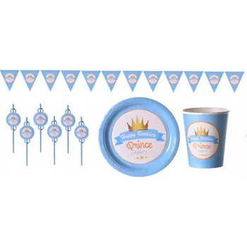 Obraz Narozeninová papírová sada Prince brčka girlanda