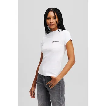 Dámské tričko TRIČKO KARL LAGERFELD JEANS KLJ SLIM SS TEE WHITE