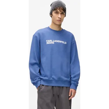 Pánská mikina MIKINA KARL LAGERFELD JEANS KLJ REG ESSENTIAL LOGO SWEAT WASHED FEDERAL BLUE