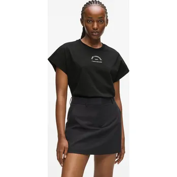 TRIČKO KARL LAGERFELD RSG GLITTER RELAXED T-SHIRT BLACK