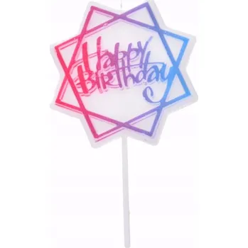 Dortová svíčka SVÍČKA duhová narozeninová HAPPY BIRTHDAY na dort