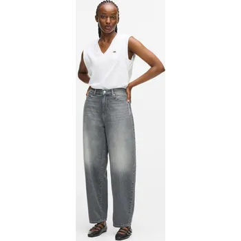 DŽÍNY KARL LAGERFELD IKON BARREL DENIM PANTS WASHED LIGHT GREY