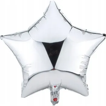 Balónek Fóliový balónek hvězda STŘÍBRNÁ, na hel, 45 cm