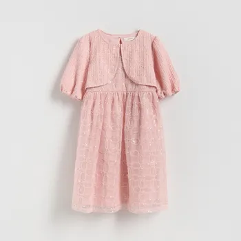 Dětská móda Reserved - GIRLS` DRESS - růžová - 323IB-30X - 323IB-30X-116