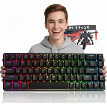 Klávesnice Drátová mechanická herní klávesnice s podsvícením a funkcí Rapid Trigger, 60%