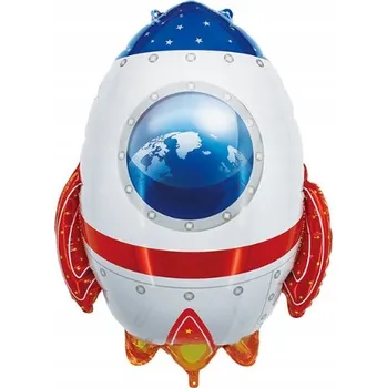 Balónek Velký fóliový balónek Raketa Vesmír 55x67 narozeniny