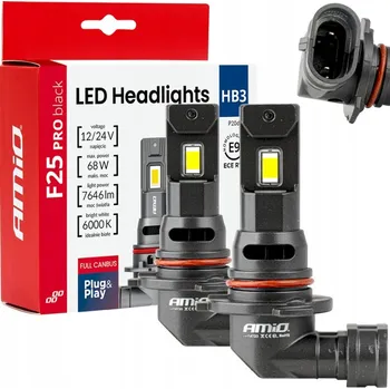 Autožárovka LED autožárovky PRO BLACK FULL CANBUS HB3 68W 12V 24V AMIO-04722