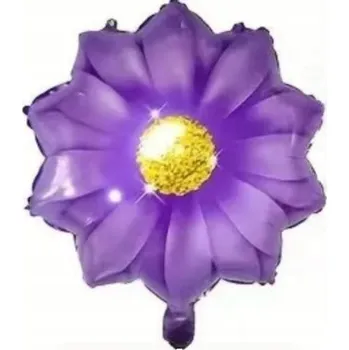 Balónek Fóliový balónek FIALOVÁ KVĚTINA 45 cm na oslavu, párty, narozeniny - sedmikráska