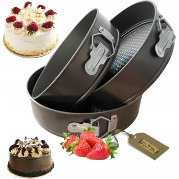 Forma na pečení KULATÁ FORMA NA DORT FORMA NA PEČENÍ KOLÁČŮ A DORTŮ PLECH Sada 3 ks