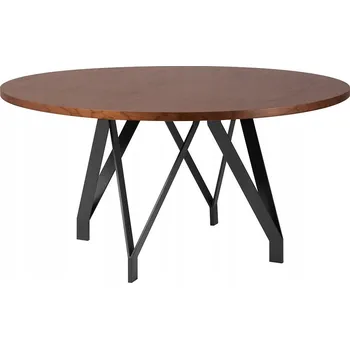 Jídelní stůl Kulatý dřevěný stůl, černé nohy, 150x76 A54