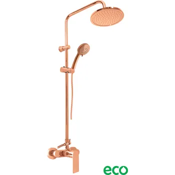 Sprchový set NIL - Sprchový systém s vodovodní baterií, Zlatá Růžová - kartáčovaná NL182.5/7ZRK, RAV Slezák