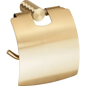 Bemeta Design ZYRA: Držák toaletního papíru s krytem, zlatá světlá mat - 174112012