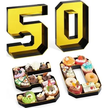 Party dekorace WERNNSAI Kartonová čísla na uzeniny – 50. narozeninová krabice na uzeniny s čísly, plnitelná tác na